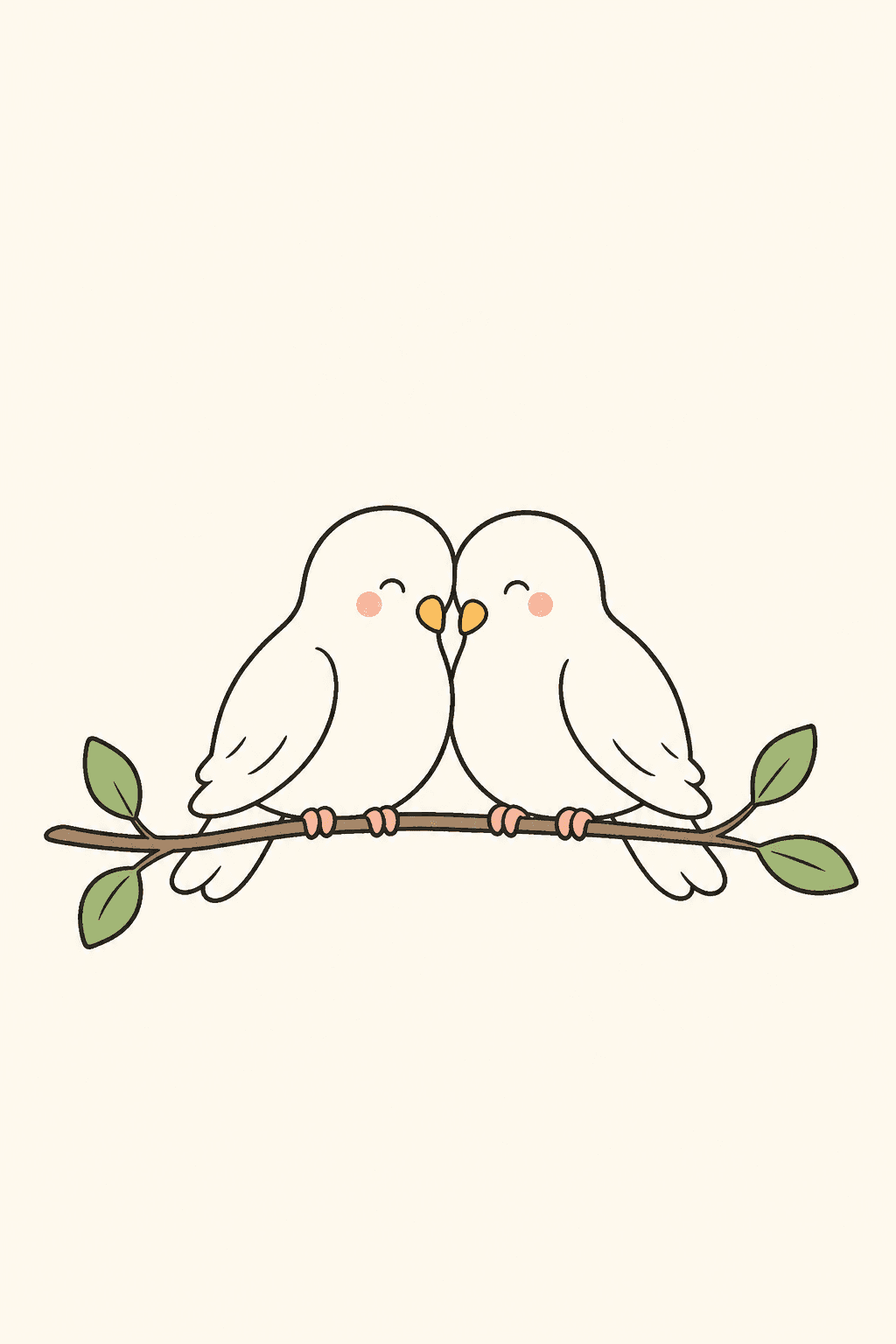 A pair of doves, Wedding card cover