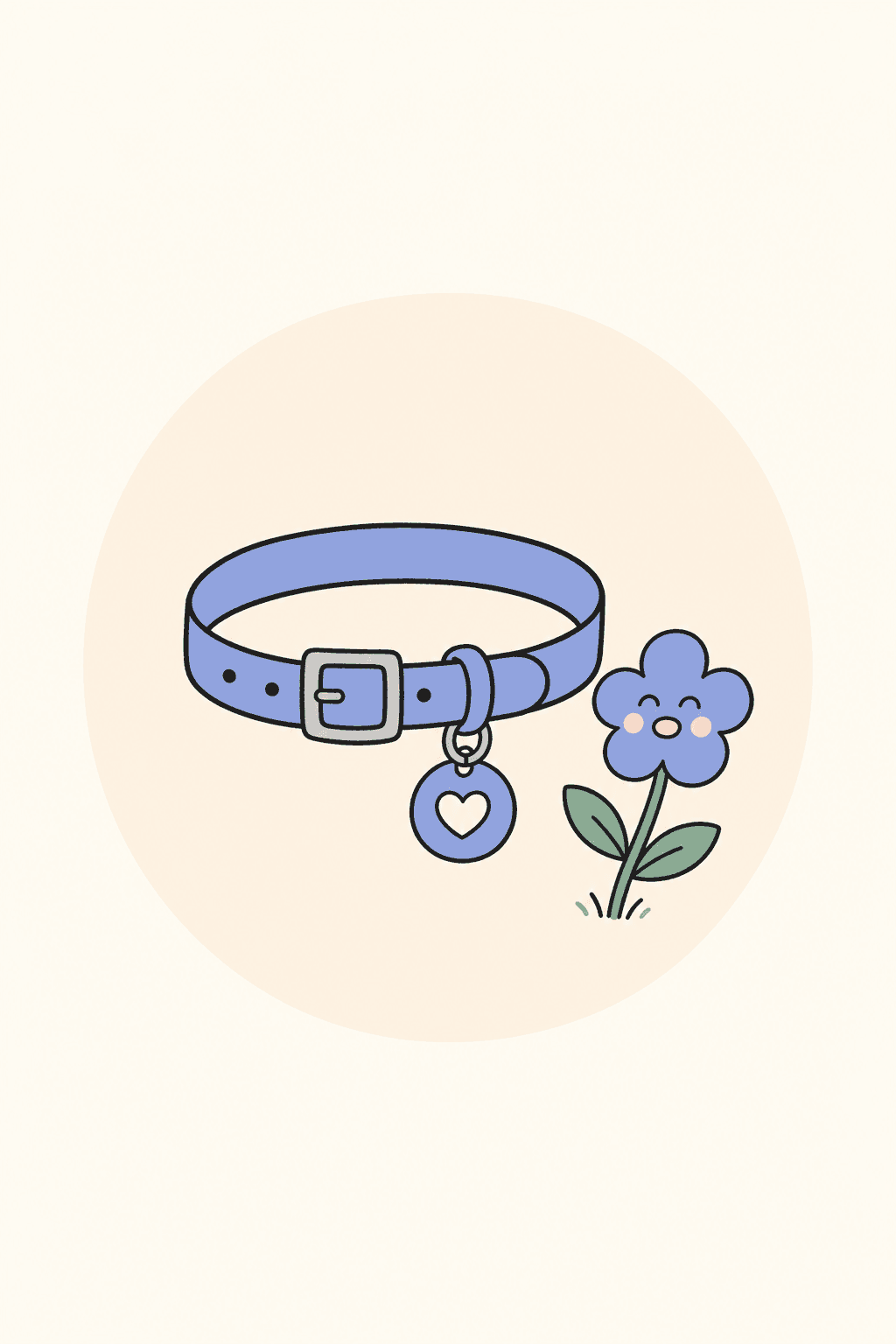 An empty collar, Pet Sympathy card cover