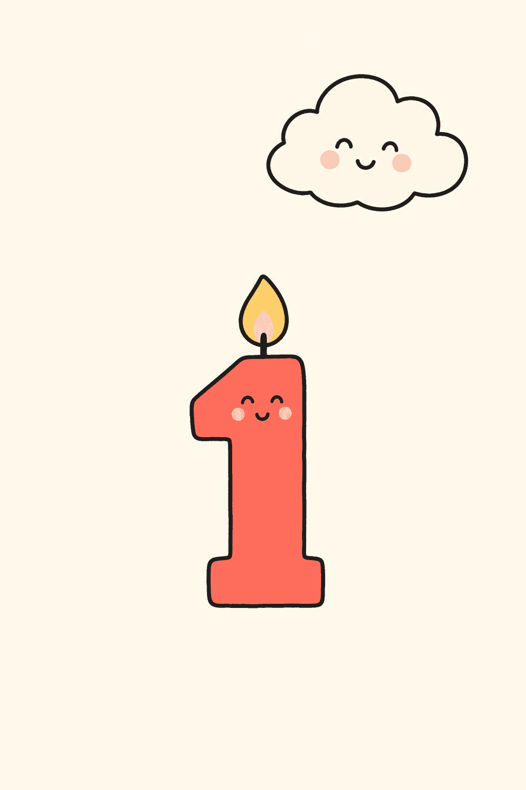 Baby's first birthday, Birthday card cover