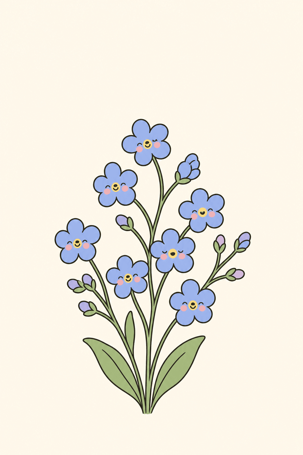 Forget-me-nots, Sympathy card cover