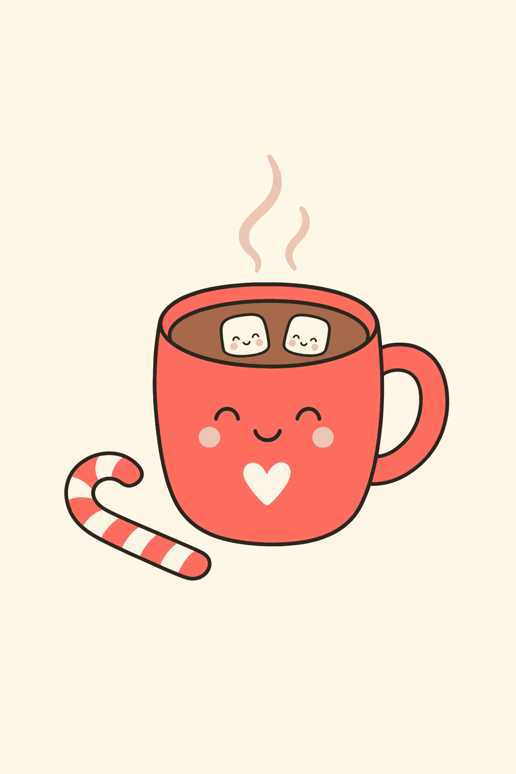 Hot cocoa, Christmas card cover