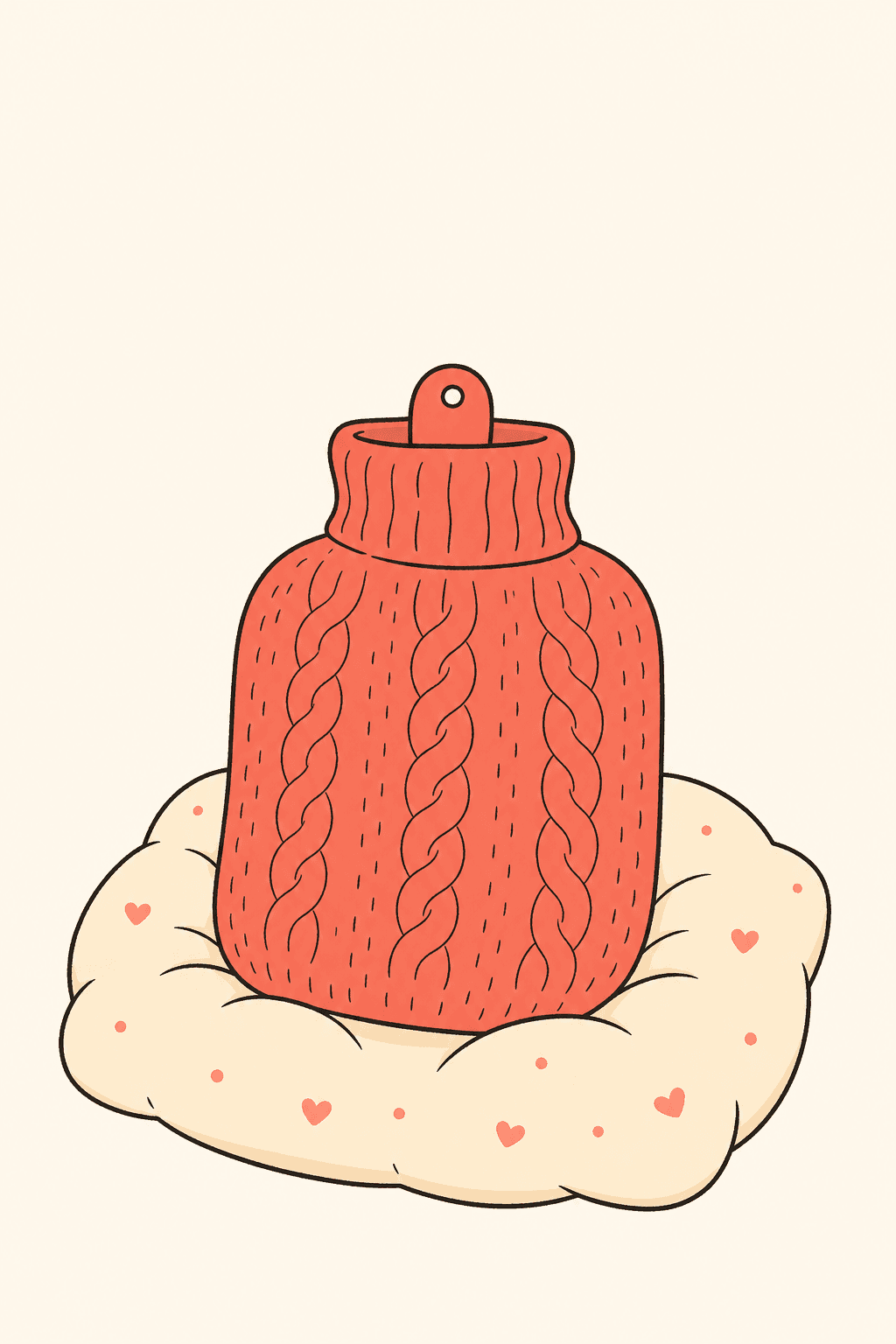 Hot water bottle hug, Get Well card cover