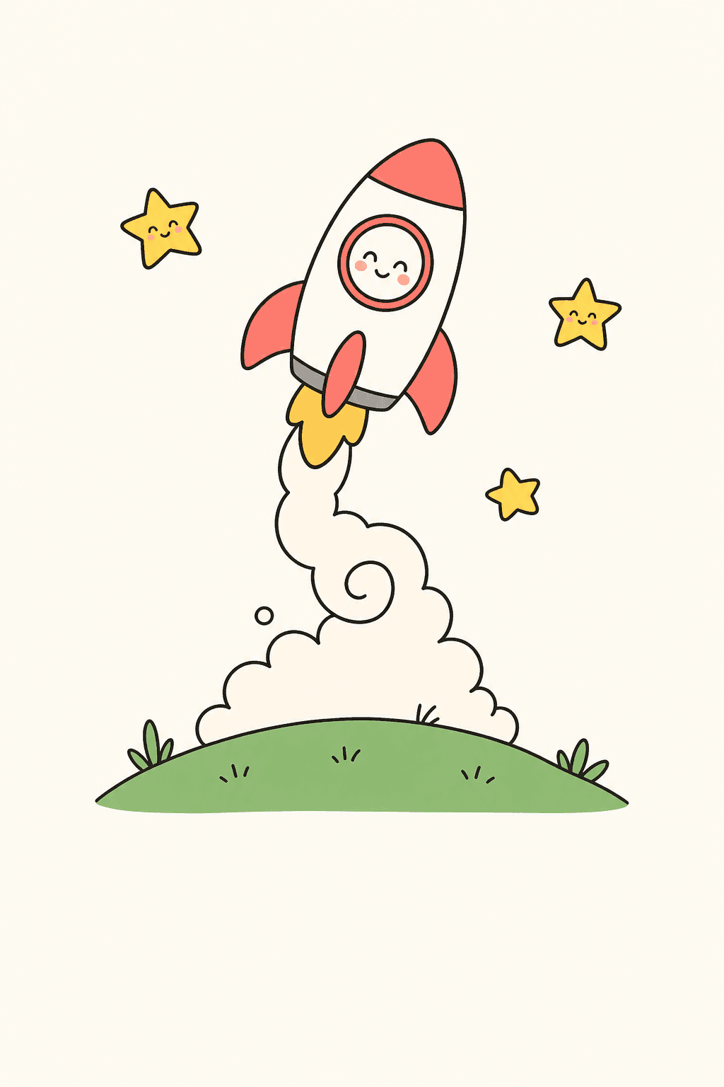 Kid's birthday rocket, Birthday card cover