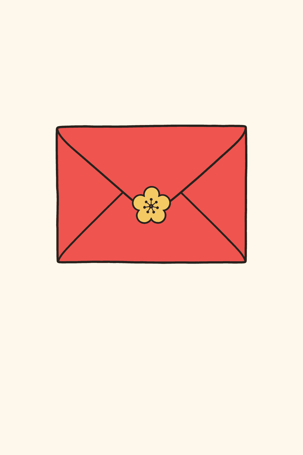 Luck and good fortune to you, Lunar New Year card cover