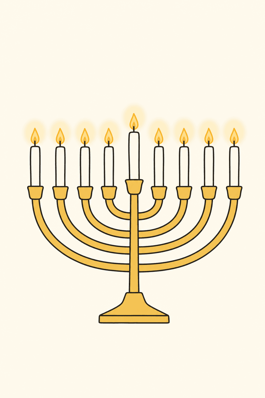Menorah glow, Hanukkah card cover
