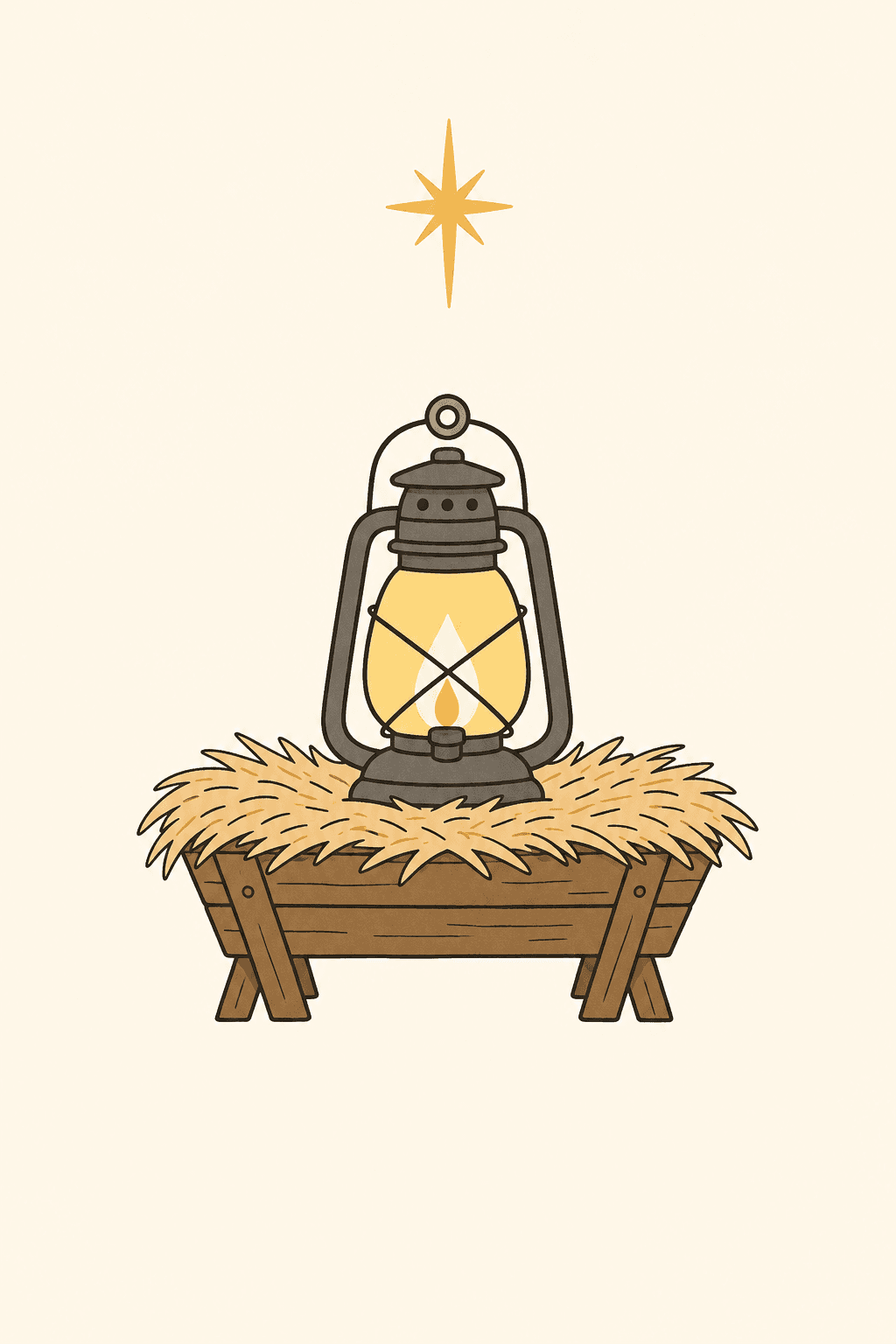 Nativity, quietly, Christmas card cover