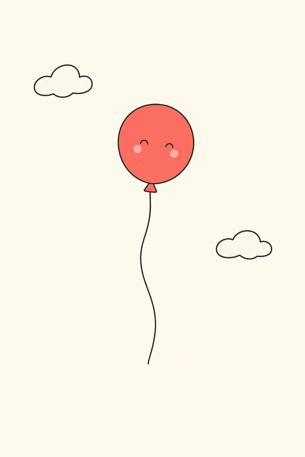 One balloon, big sky, Birthday card cover