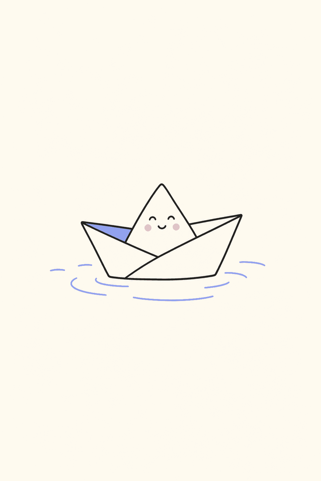 Paper boat, Thinking Of You card cover