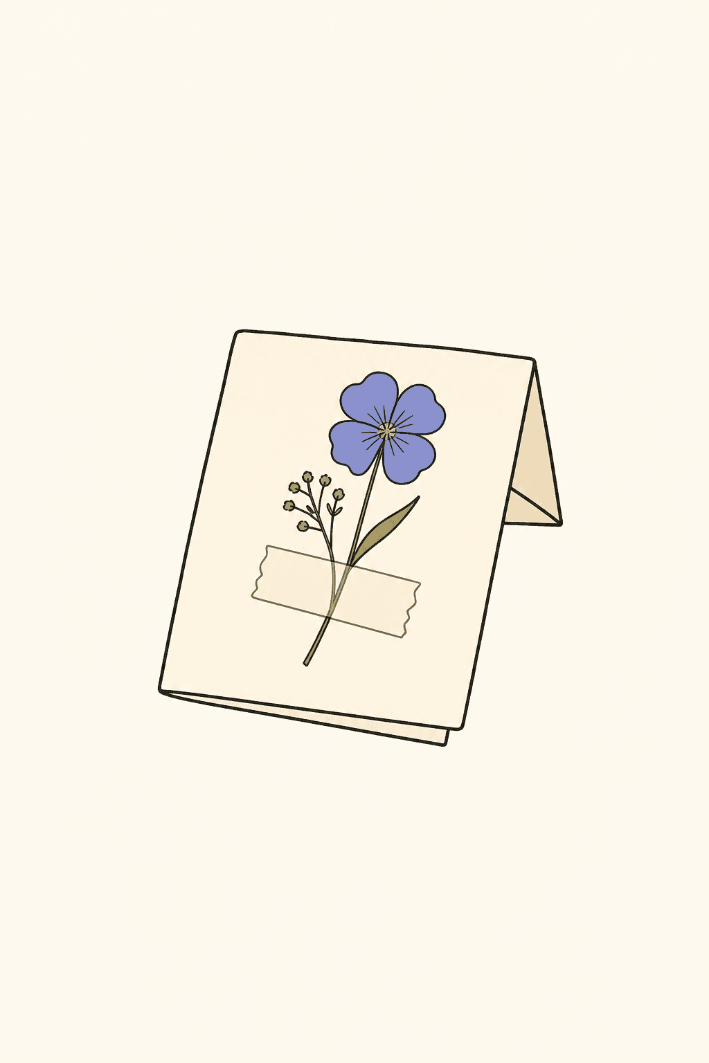 Pressed flower note, Thinking Of You card cover