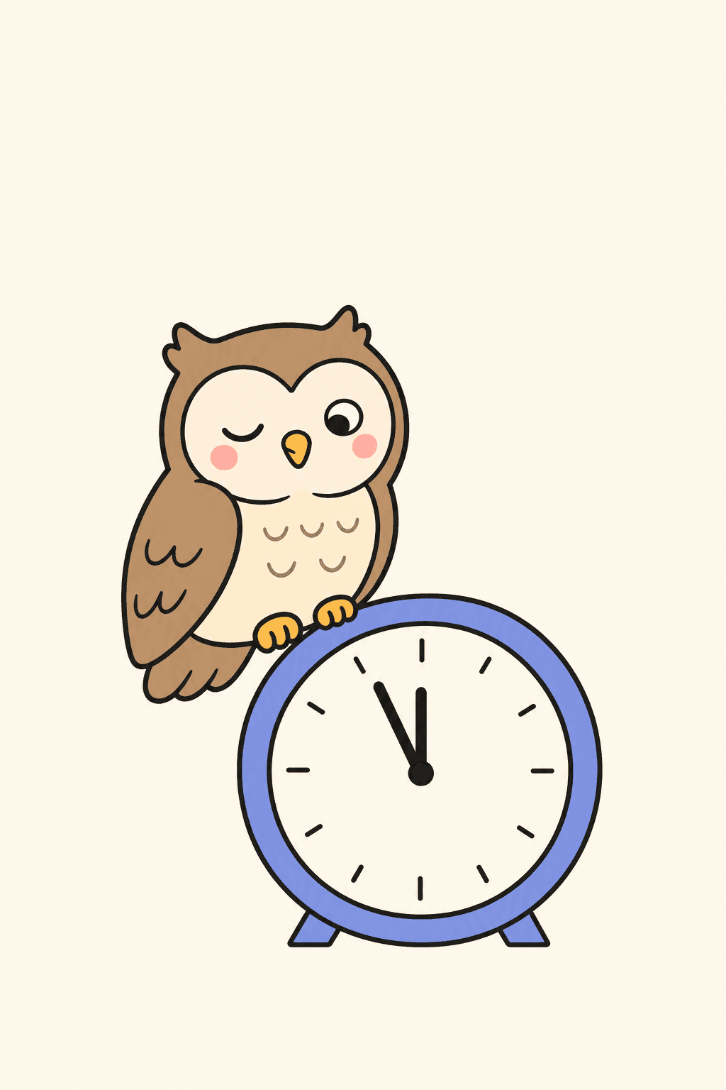 Staying up past nine, wild, New Year card cover