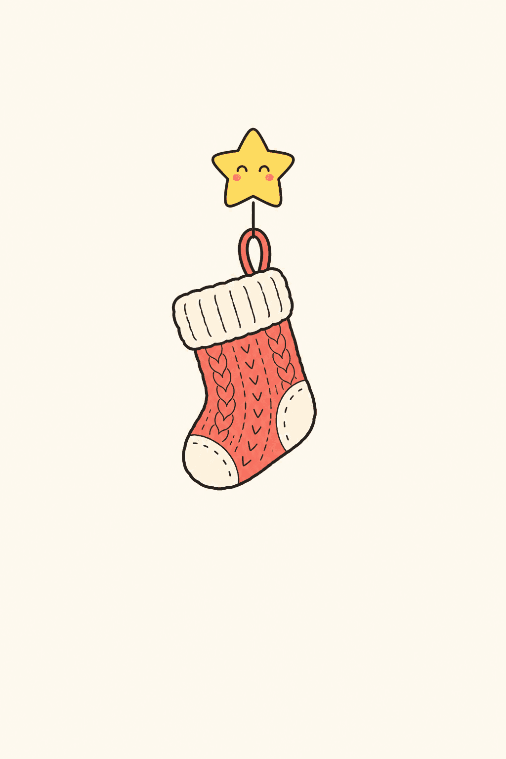 The littlest stocking, Christmas card cover