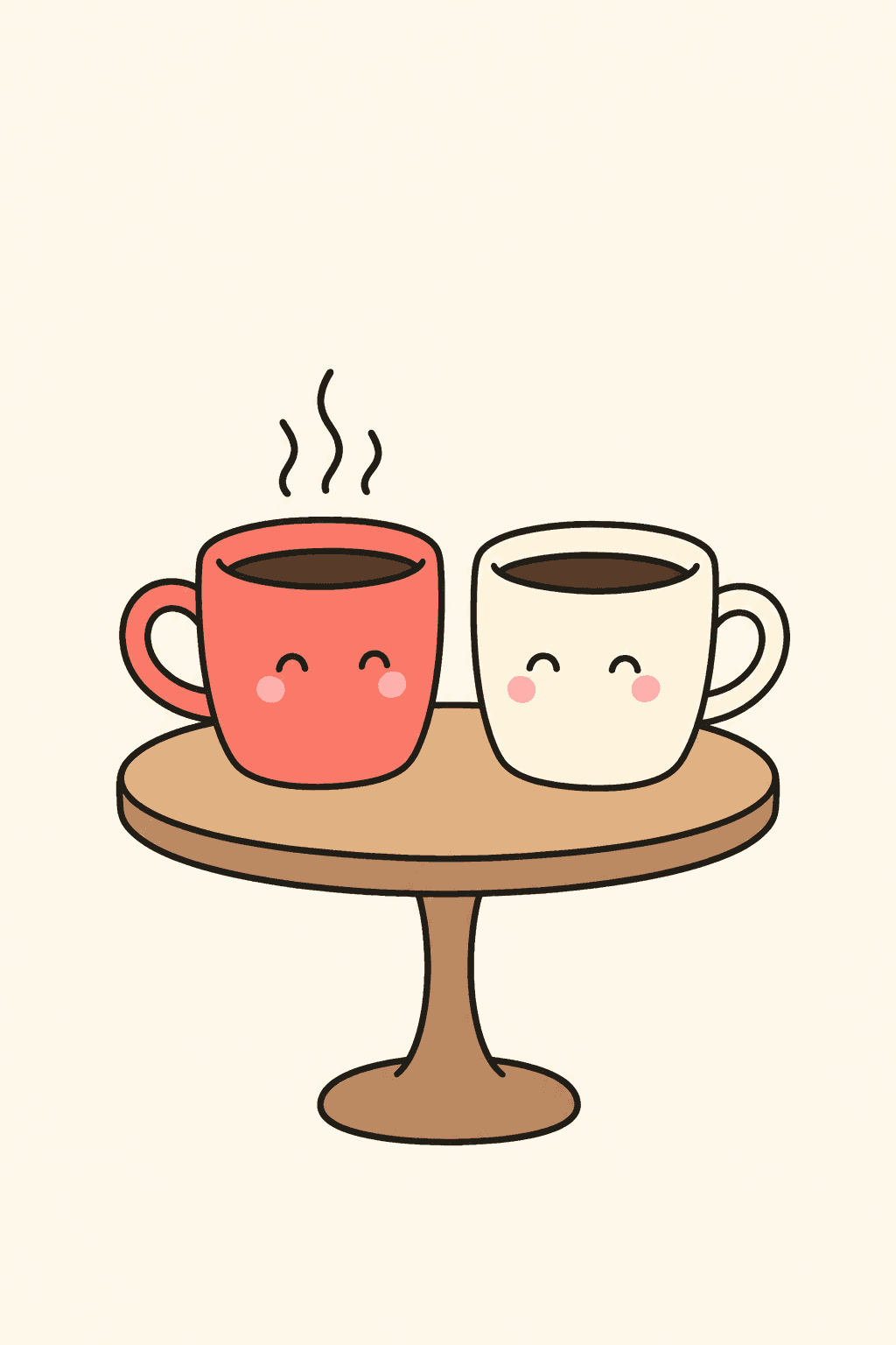Two cups, Thinking Of You card cover