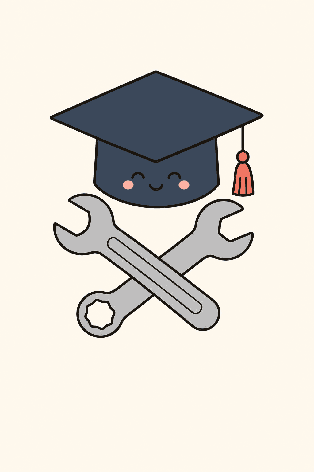 You learned to build the real thing, Graduation card cover